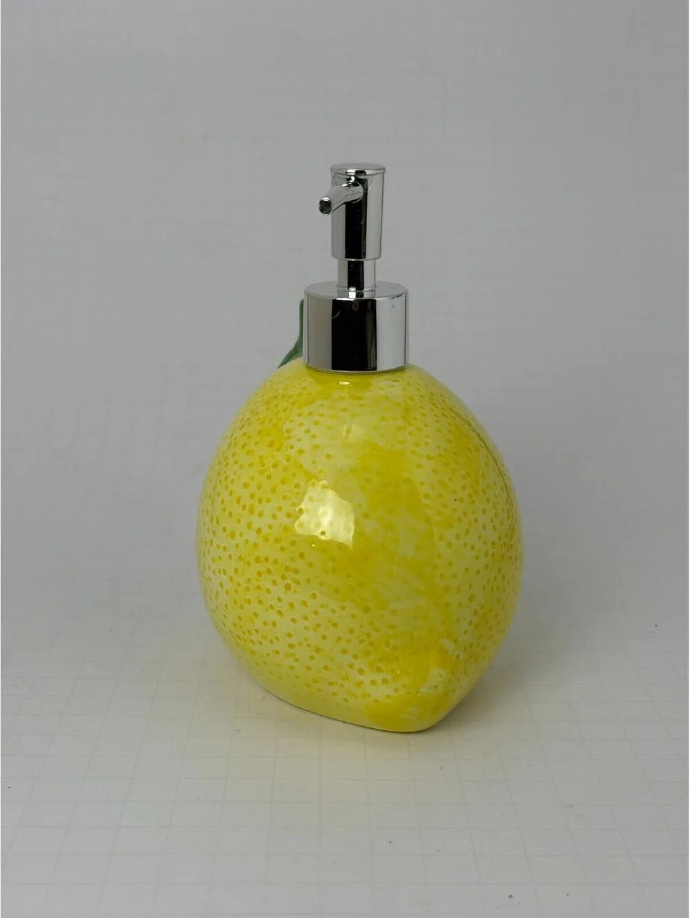 Lemon Soap Dispenser Hand Lotion Pump Yellow Textured Citrus Ceramic Decor